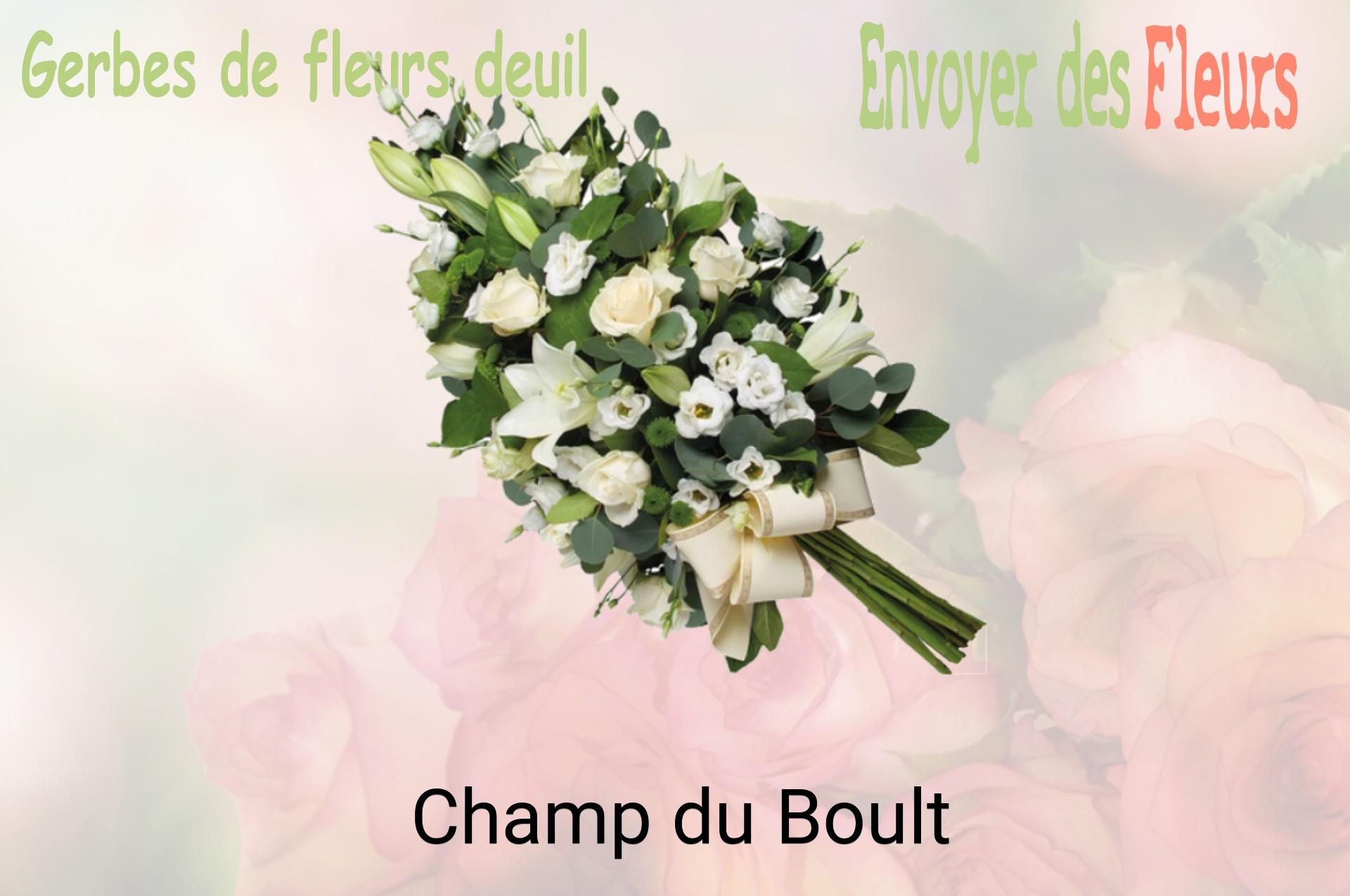 Gerbe de fleurs de deuil livrée à Champ-du-Boult